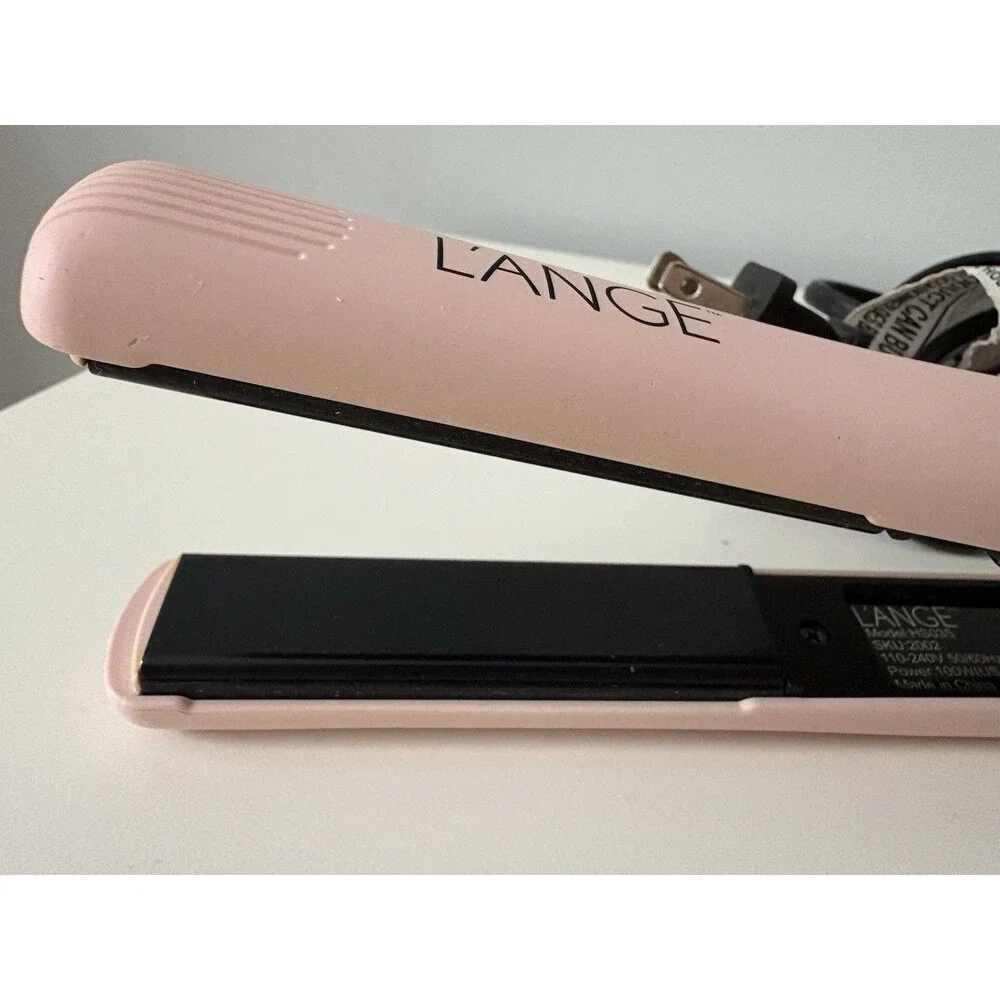 L'ange 1” Flat Iron Straightener Pink Micro Chip Temperature Control Model HS035